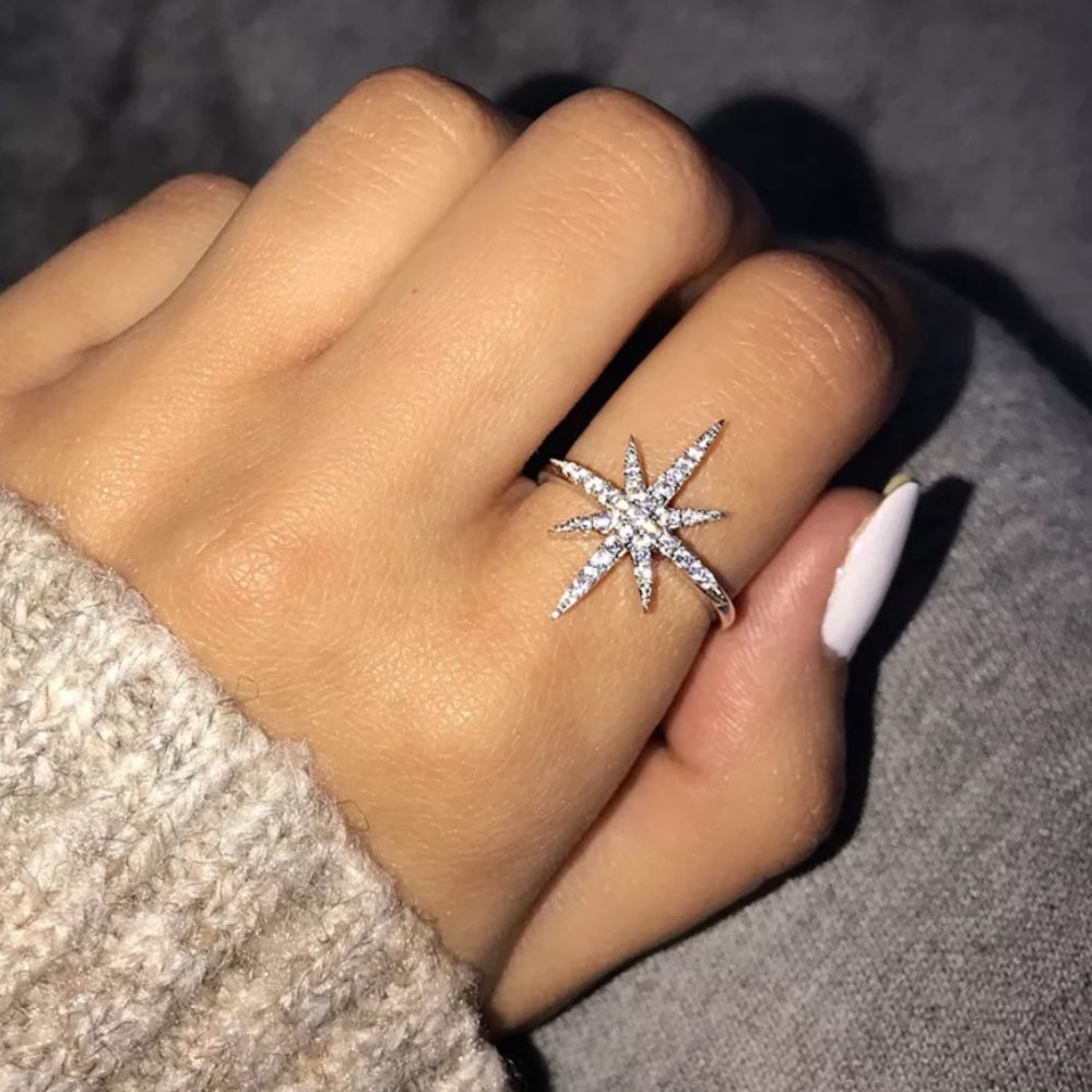 New 925 Sterling Silver Star Ring